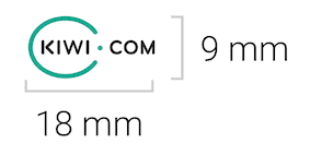 The logo must be at least 18 mm wide and 9 mm high.